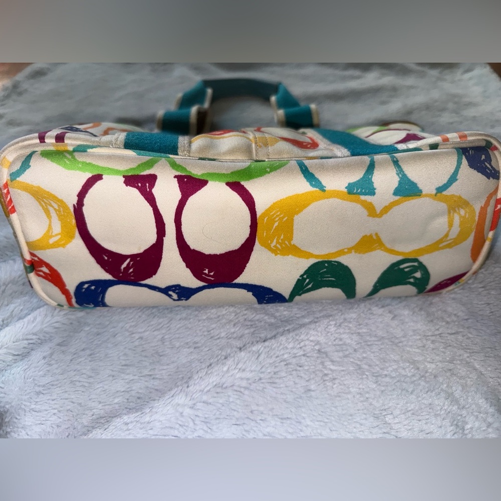 Y2K VINTAGE coach Multicolor Signature Tote SOLD‼️‼️ - Picture 5 of 16